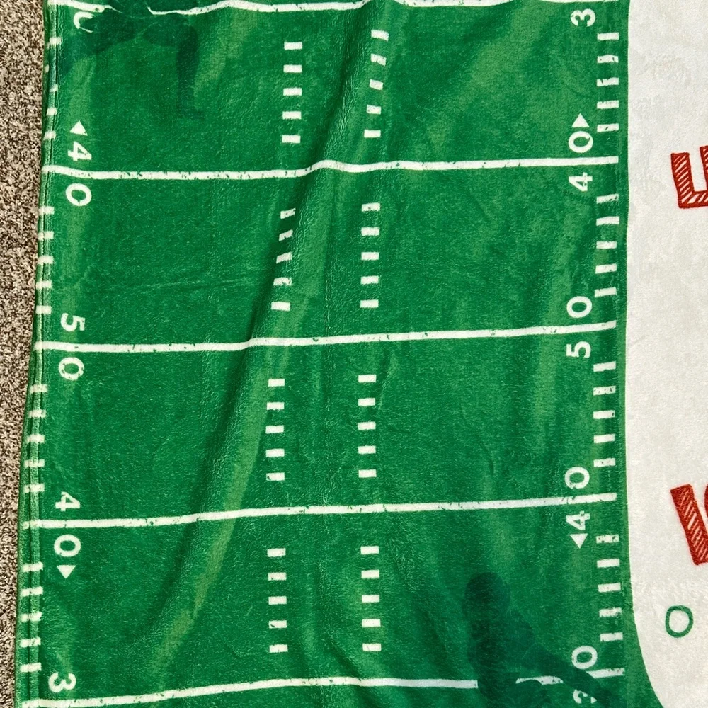 Green Football Milestone Baby Blanket - Touch Down Months
